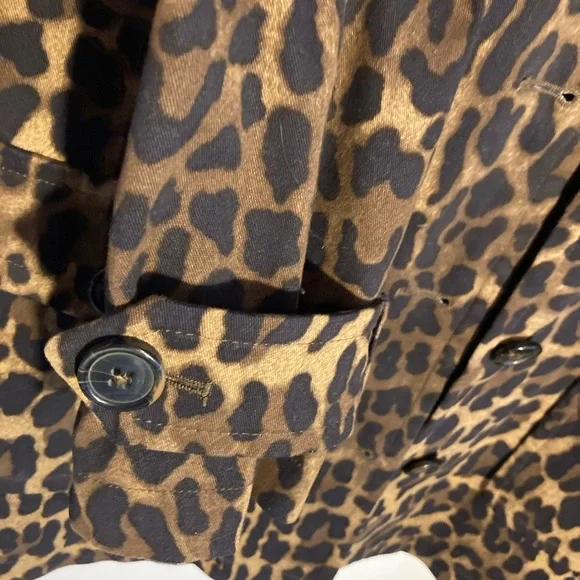 Leopard animal print sexy as F jacket trench 3/4 length size s. Trench coat - Picture 9 of 11